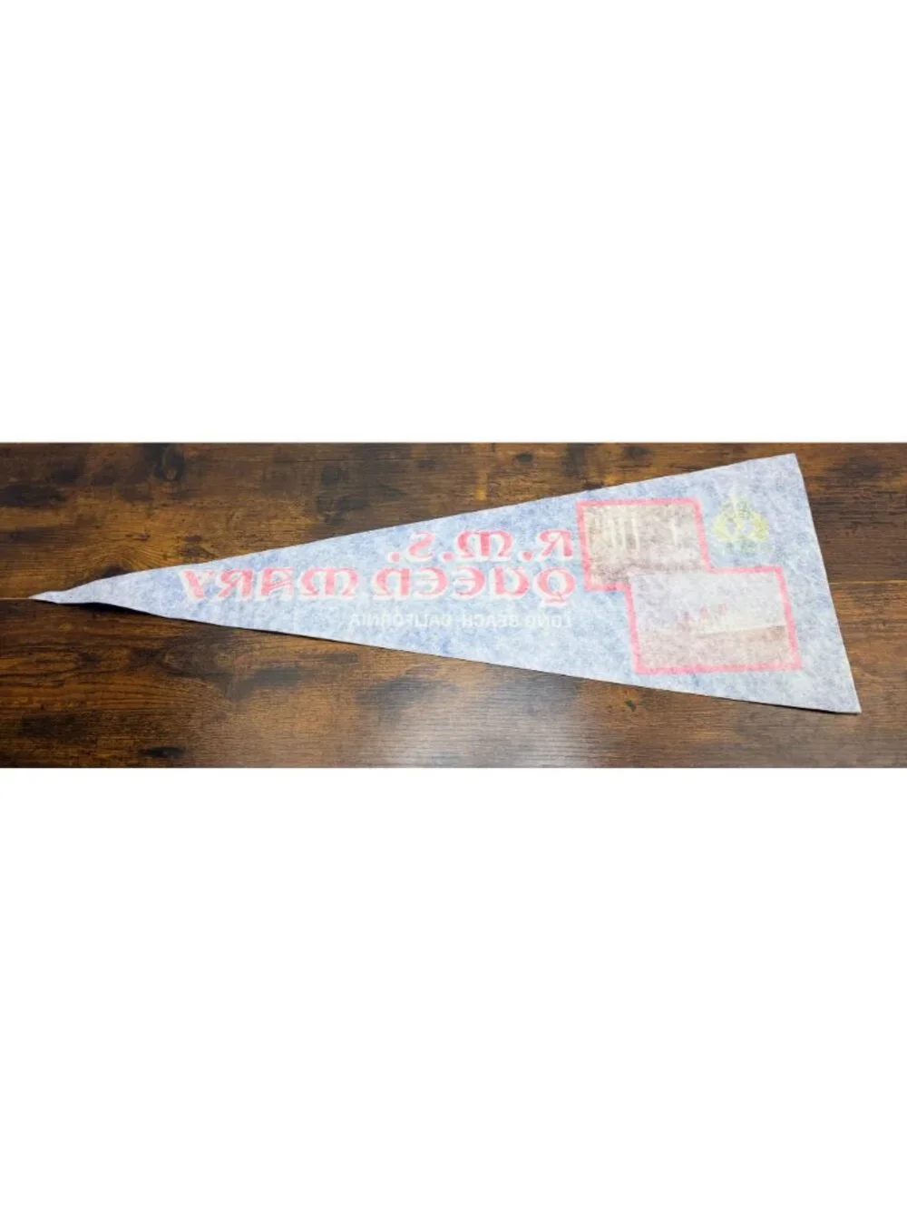Vintage R.M.S. Queen Mary Pennant Long Beach California 29.5 inches